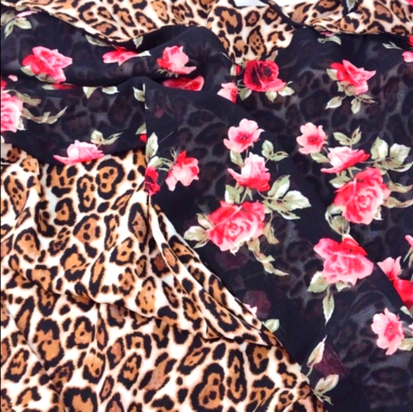 White House Black Market Reversible Black & Pink Floral to Cheetah Cami - Picture 8 of 10